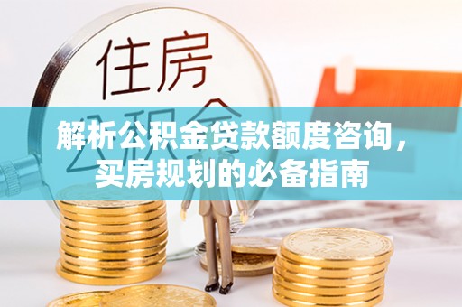 港南解析公积金贷款额度咨询，买房规划的必备指南