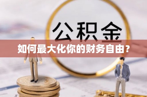 港南如何最大化你的财务自由？