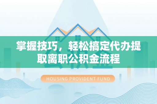 港南掌握技巧，轻松搞定代办提取离职公积金流程