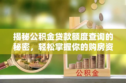 港南揭秘公积金贷款额度查询的秘密，轻松掌握你的购房资金