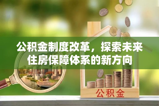 港南公积金制度改革，探索未来住房保障体系的新方向